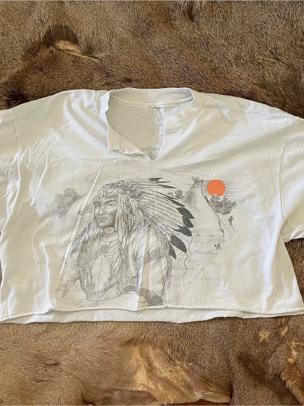 Vintage Native American Chief Cut Off Tshirt